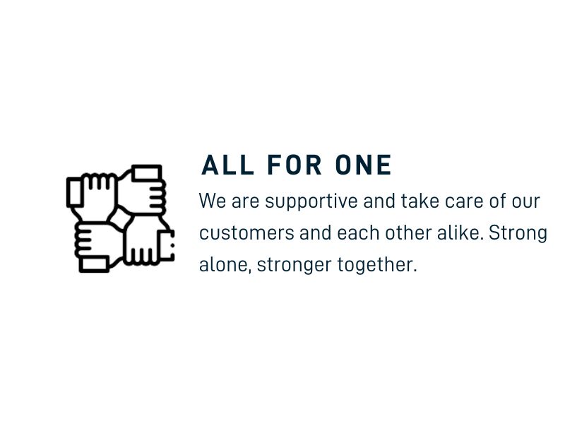 Our Values - All for one